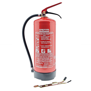 Gloria PD6GA – Dauerdruck-Pulverfeuerlöscher (ABC) mit Wandhalterung, einsetzbar an elektrischen Anlagen, frostsicher, EN3, 6 kg, 10LE